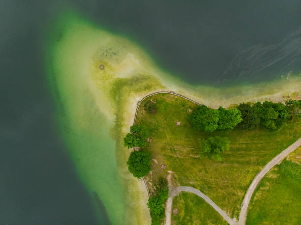 istock Bohinj Lake crystal clear water from drone aerial view 1006488732