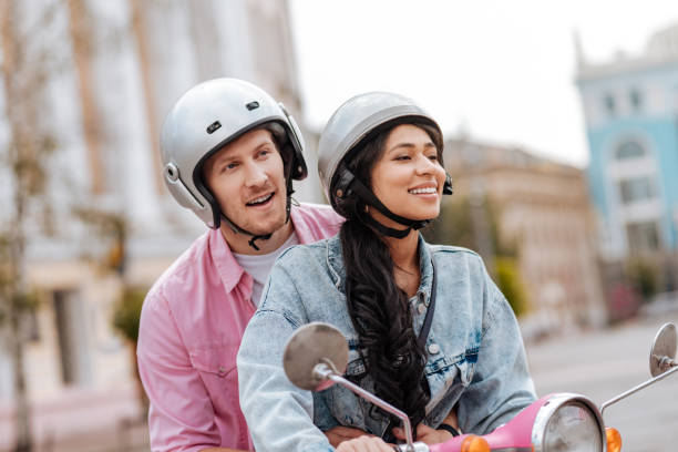 istock Happy joyful couple having ride 1006496438
