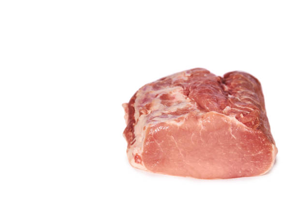 istock Fresh Pork meat slice. Isolated on a white background, copy space template 1006503052