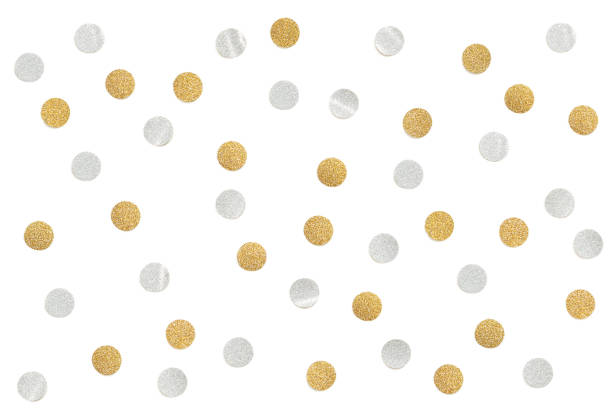 istock Gold and silver glitter confetti paper cut on white background 1006504108