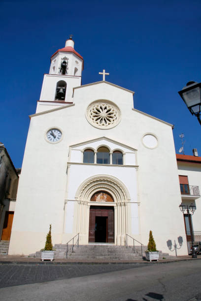 st matthew church in agerola, bomerano, amalfi coast, italy - sorrentine peninsula imagens e fotografias de stock
