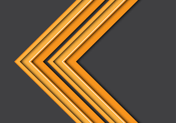 istock Abstract yellow white line arrow 3D on gray blank design modern futuristic background vector illustration. 1006511838