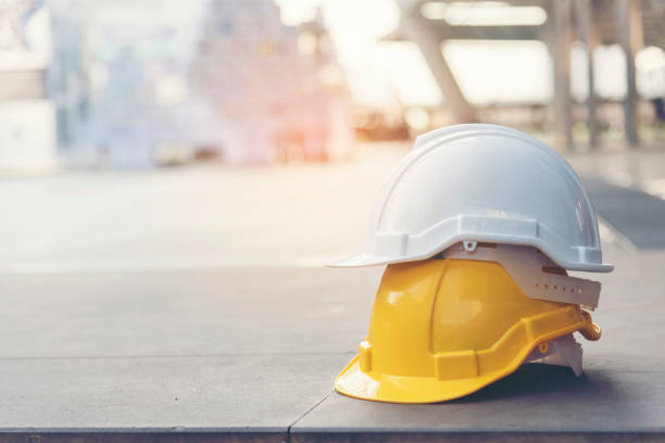 istock Hardhat industrial . Safety hard hat for engineer and construction worker. Protection equipment inspection helmet for building contractor. Industry Construction Concept. 1006512364