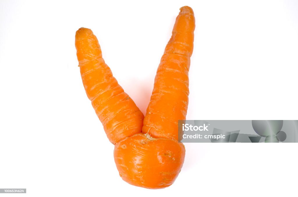 Wobbly vegetable Wobbly vegetable with double carrot Peace Sign - Gesture Stock Photo