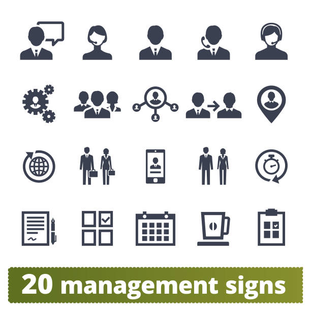 значки деловых людей, менеджмента и командной работы - business people stock illustrations