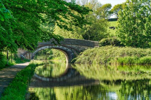 A bridge over the Lancaster canal near Lancaster. stock photo