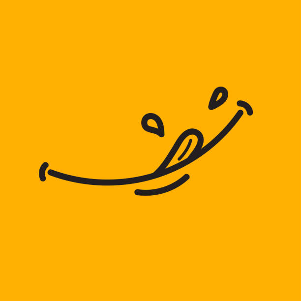 yellow yum sticker Hungry smiley, tongue and slobber, hungry smiley, tongue and saliva, yum sticker, emoticon delicious food, yellow yam banner. Vector illustration hungry stock illustrations