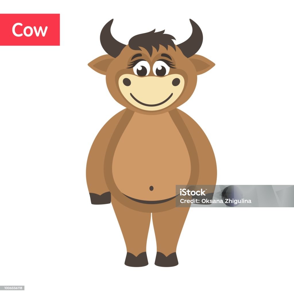 Smiling Brown Cow Stock Illustration - Download Image Now - Animal, Animal  Body Part, Animal Wildlife - iStock