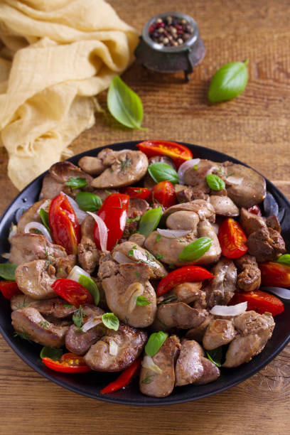istock Chicken liver with plum cherry tomatoes, onion and basil 1006563174