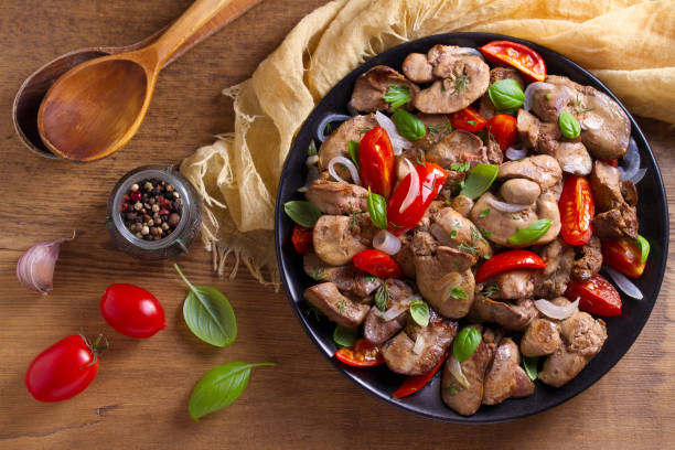 istock Chicken liver with plum cherry tomatoes, onion and basil 1006566478