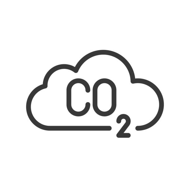 tlenek węgla w chmurze, ikona zanieczyszczenia - dioxide stock illustrations