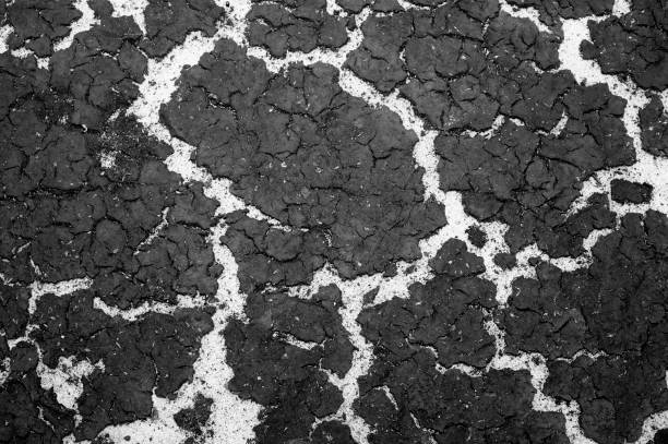 a textura do fundo da areia do reservatório e o acúmulo de sedimentos na parte superior. plano de fundo. preto e branco imagem - silt sand textured black sand - fotografias e filmes do acervo