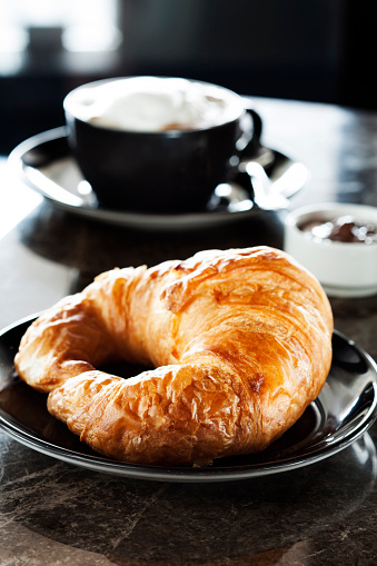 Croissant, Puff Pastry, Breakfast, Baked, Coffee Cup,