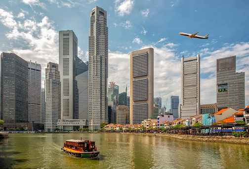 View of The skyline of Singapore downtown CBD