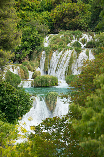 The famous staircase waterfalls at the beautiful Krka National Park, Croatia. Converted from RAW.
