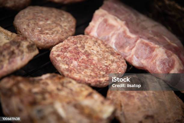 Close Up Of Barbeque Meats Stock Photo - Download Image Now - Barbecue - Meal, Barbecue Grill, Beef