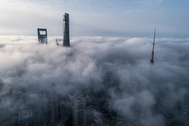 istock Skyscrapers above the dramatic clouds in Shanghai 1006623866
