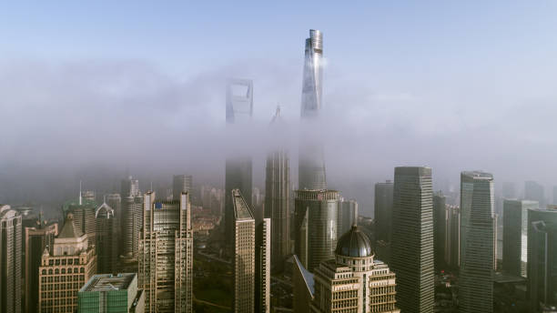 istock Skyscrapers above the dramatic clouds in Shanghai 1006623912