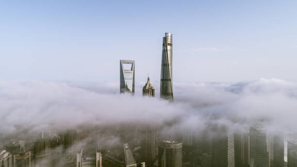istock Skyscrapers above the dramatic clouds in Shanghai 1006623934