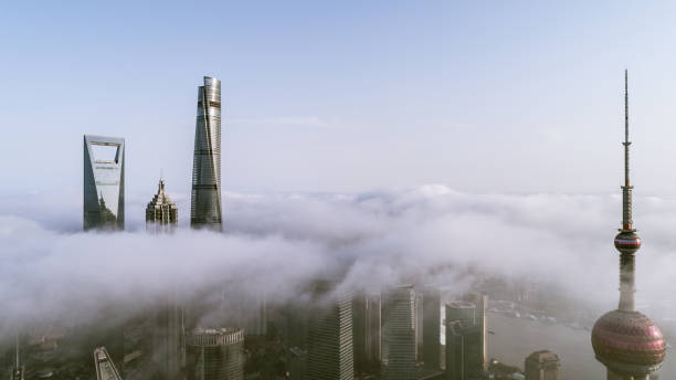 istock Skyscrapers above the dramatic clouds in Shanghai 1006623948