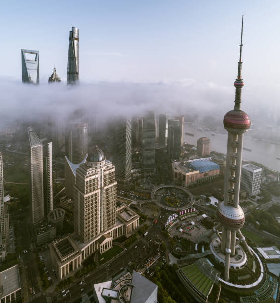 istock Skyscrapers above the dramatic clouds in Shanghai 1006623962