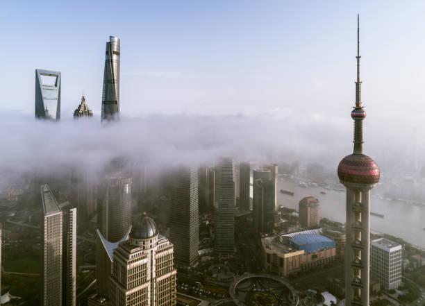 istock Skyscrapers above the dramatic clouds in Shanghai 1006623966