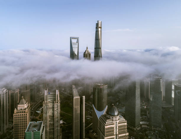 istock Skyscrapers above the dramatic clouds in Shanghai 1006623982