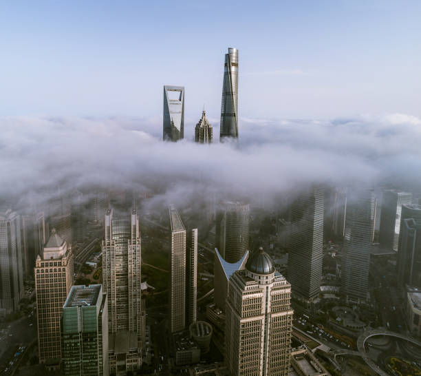 istock Skyscrapers above the dramatic clouds in Shanghai 1006623990