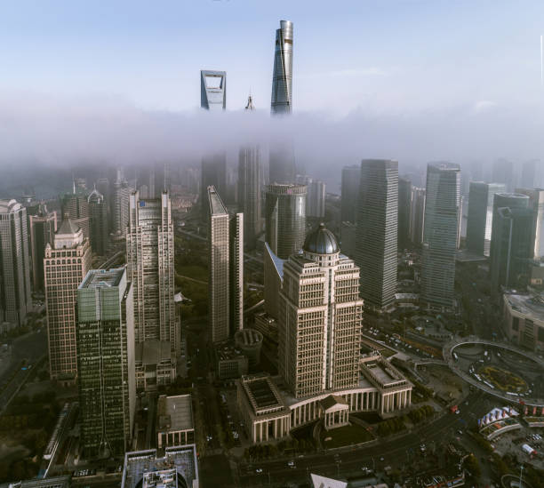 istock Skyscrapers above the dramatic clouds in Shanghai 1006623992