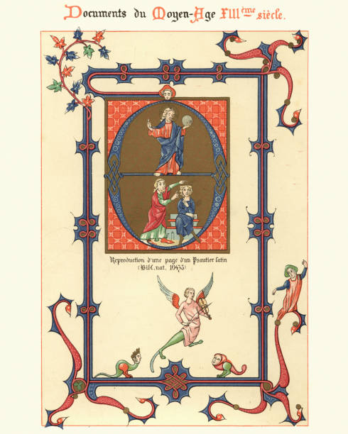 istock Examples of Medieval decorative art from illuminated manuscripts 13th Century 1006625068
