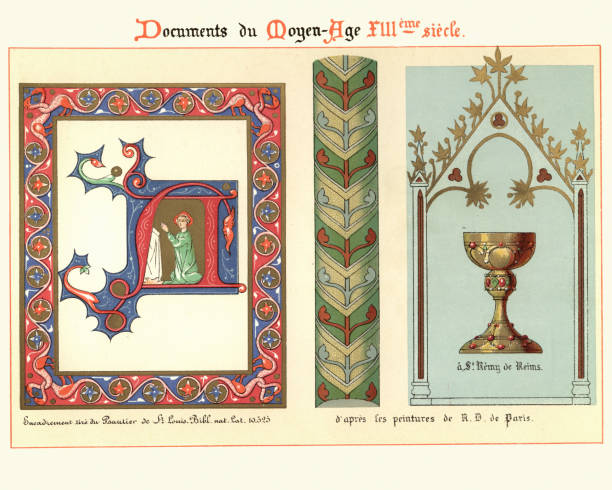 istock Examples of Medieval decorative art from illuminated manuscripts 13th Century 1006627644