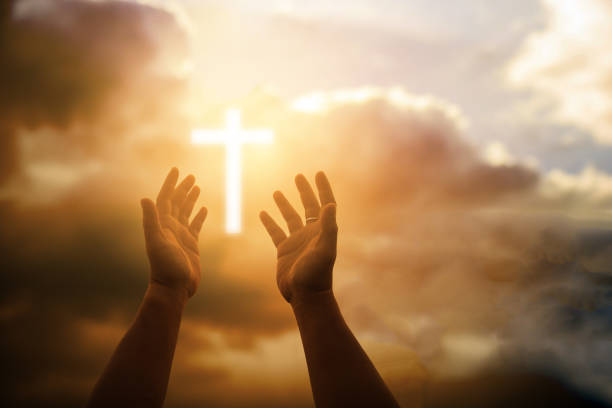 istock Human hands open palm up worship. Eucharist Therapy Bless God Helping Repent Catholic Easter Lent Mind Pray. Christian Religion concept background. fighting and victory for god 1006629688