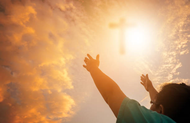 istock Human hands open palm up worship. Eucharist Therapy Bless God Helping Repent Catholic Easter Lent Mind Pray. Christian Religion concept background. fighting and victory for god 1006629702