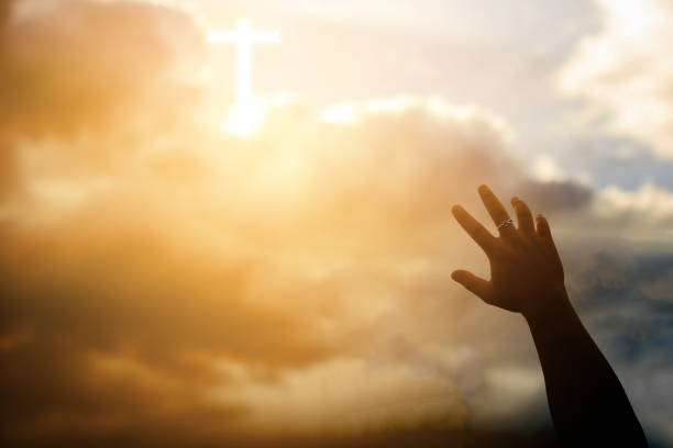 istock Human hands open palm up worship. Eucharist Therapy Bless God Helping Repent Catholic Easter Lent Mind Pray. Christian Religion concept background. fighting and victory for god 1006629716
