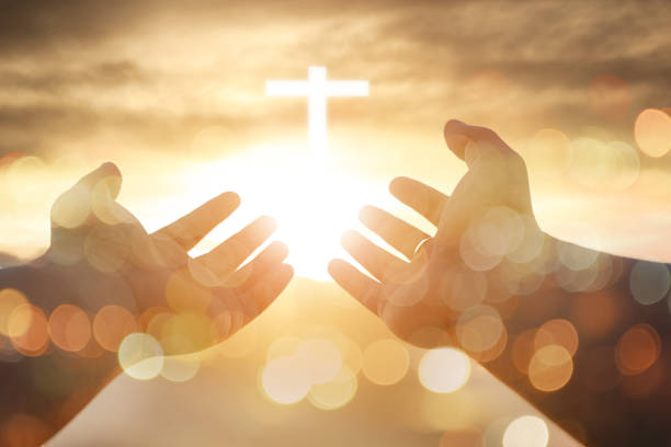 istock Christian man with open hands worship christian. Eucharist Therapy Bless God Helping Repent Catholic Easter Lent Mind Pray. Christian concept background. 1006629850