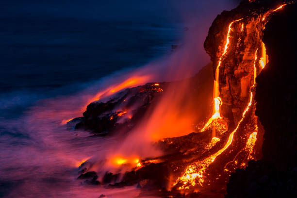 Lava Falls at Kilauea 11 stock photo