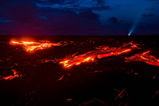Lava Flow at Kilauea stock photo