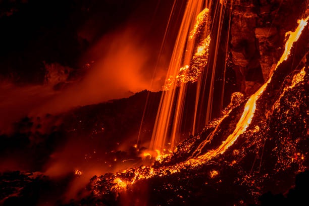 Lava Falls at Kilauea 4 stock photo