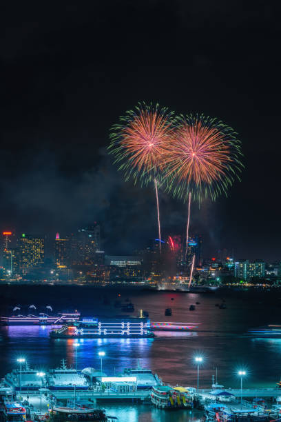 istock Firework festival at Pattaya Beach, Thailand 1006636654