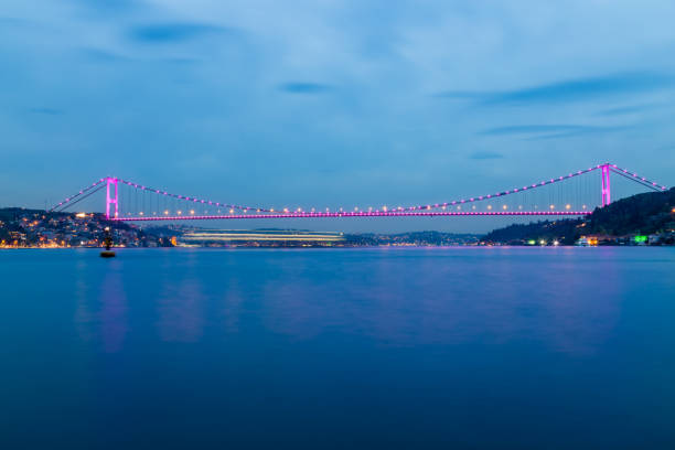 istock Long exposure shot of Fatih Sultan Mehmet Bridge 1006637826