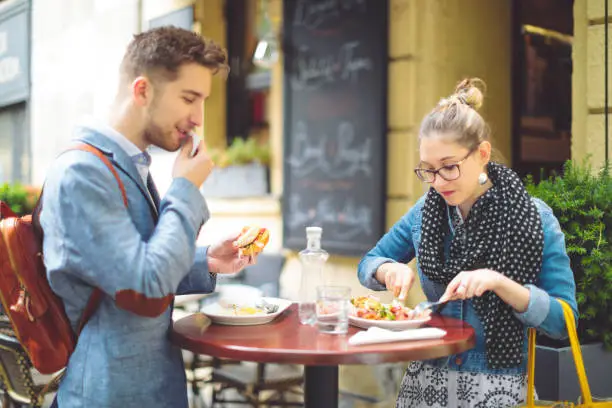 Photo of Young couple in a coffee shop