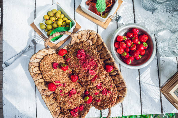 istock healthy homemade strawberries biscuits from oat flakes laid 1006649312