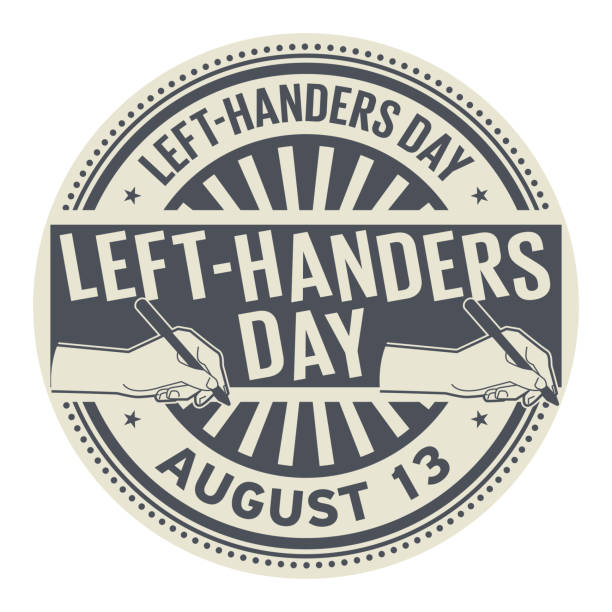 illustrazioni stock, clip art, cartoni animati e icone di tendenza di giornata dei mantti, 13 agosto - left handed