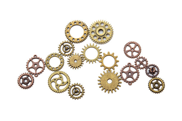 istock Vintage metal gears isolated on white background 1006659140