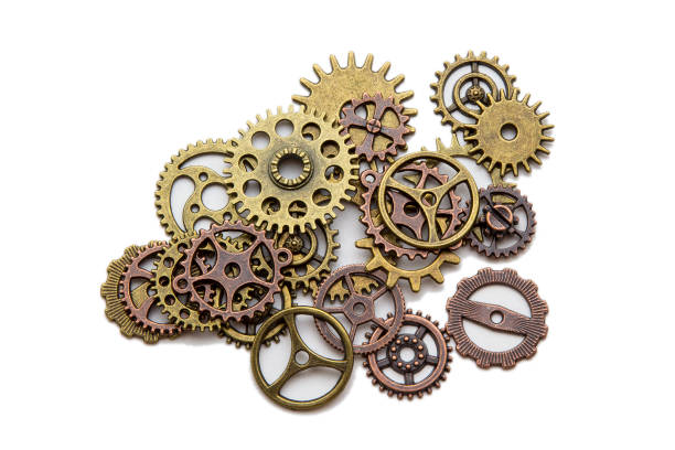 istock Vintage metal gears isolated on white background 1006659538