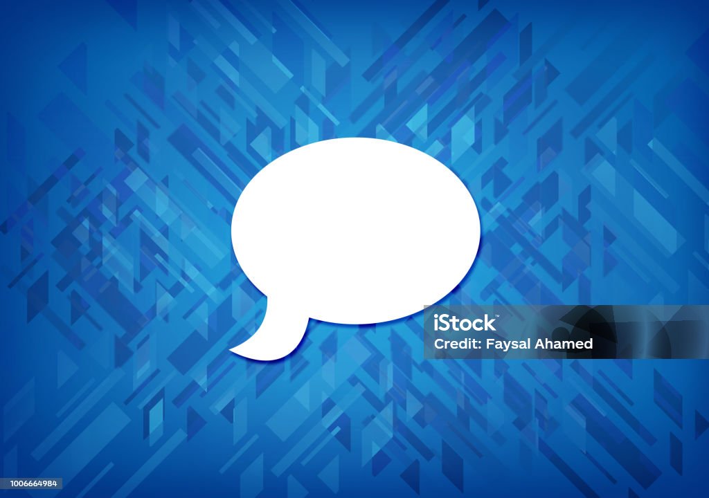 Chat Icon Blue Background Stock Illustration - Download Image Now