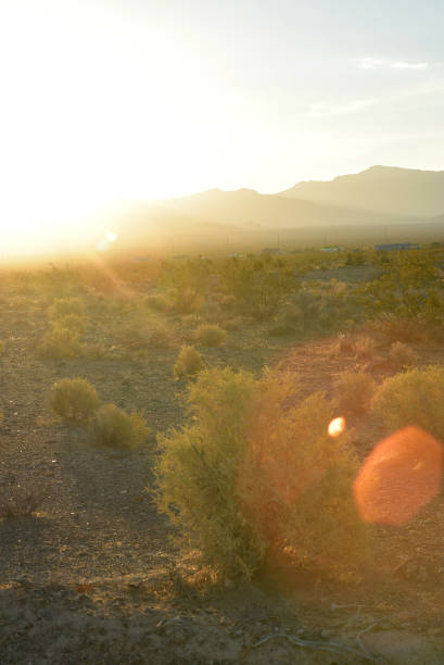 istock sun behind hills illuminates and flares over the Mojave Desert landscape 1006669578