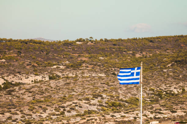 istock Greek flag waving o wind. 1006670254