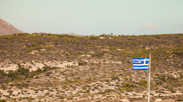 istock Greek flag waving o wind. 1006674012