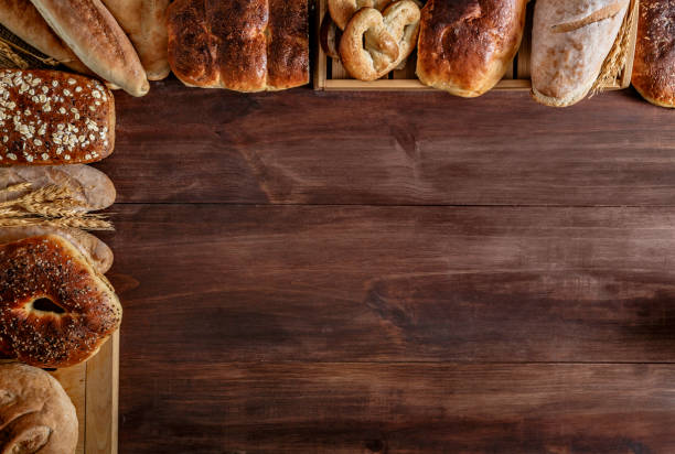 Artisanal Bakery: Frame of dough making ingredients and utensils